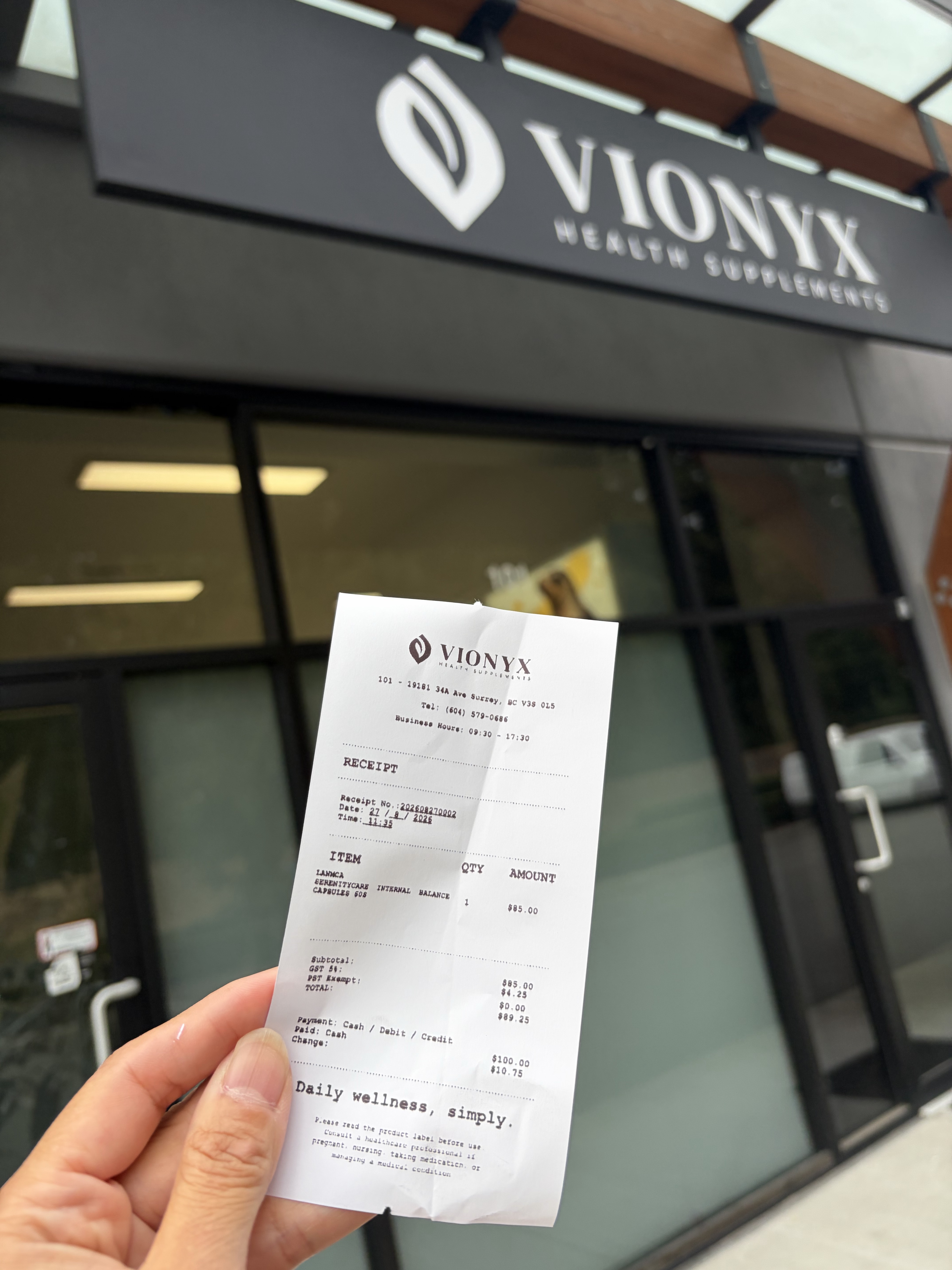 VIONYX HEALTH SUPPLEMENTS 门头实景